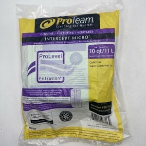 10 Pack Genuine ProTeam Super Coach Pro 10qt Micro Filter Vacuum Bags 107313